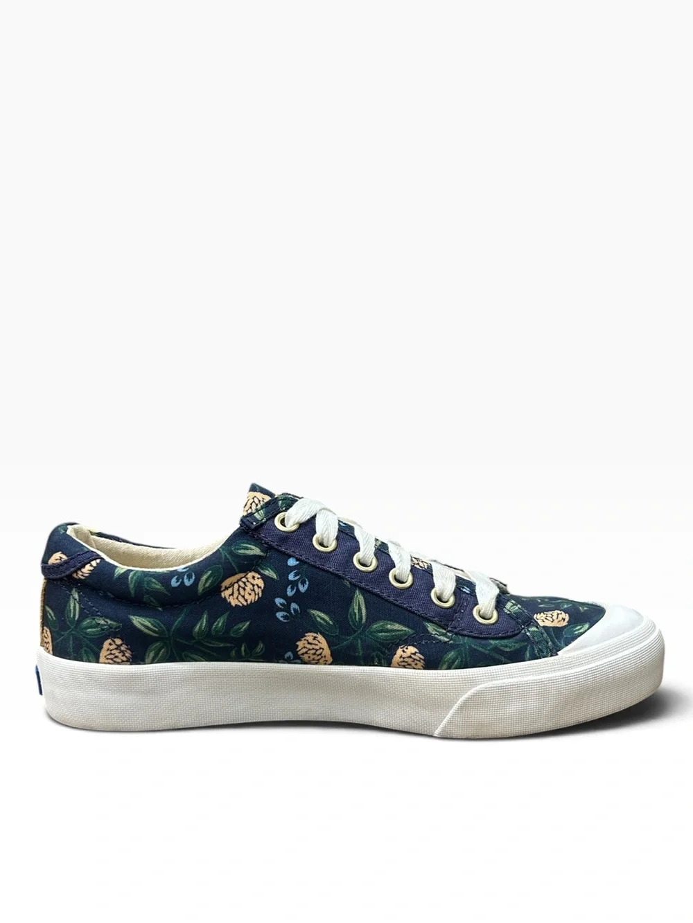 Keds Rifle Paper Co Kick 75 Peonies Sneakers Women 7.5 Navy Blue Floral